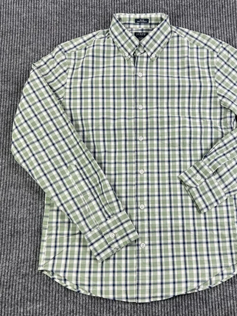 J.Crew Slim Untucked Plaid Button Down Shirt Green/Navy Blue Men’s Small NWT